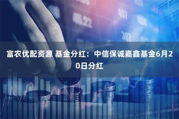 富农优配资源 基金分红：中信保诚嘉鑫基金6月20日分红