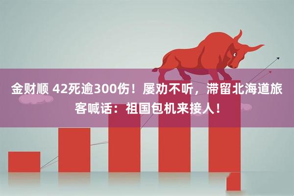 金财顺 42死逾300伤！屡劝不听，滞留北海道旅客喊话：祖国包机来接人！